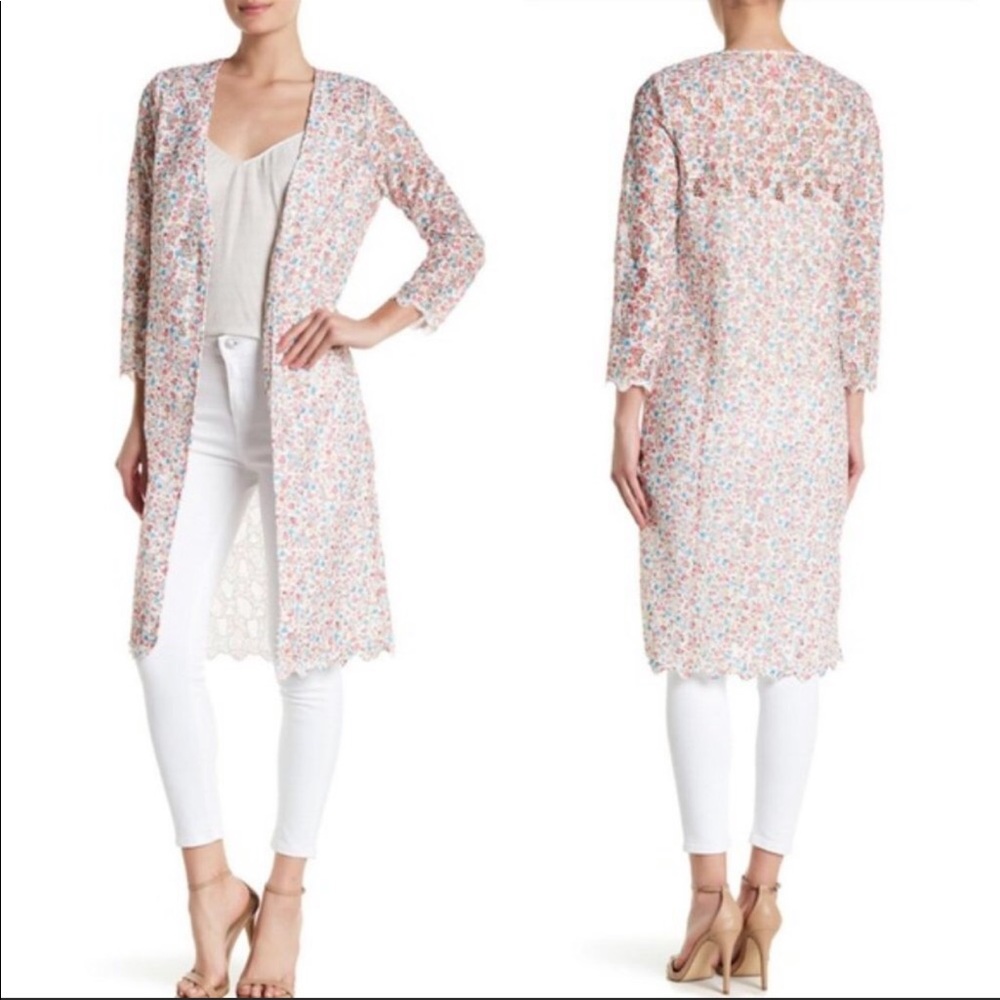 Z🐞Catherine Malandrino Floral Duster Cardigan Size 8